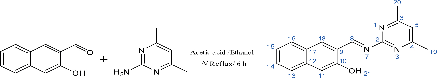 Scheme 1 Synthesis of Schiff base ligand, HL