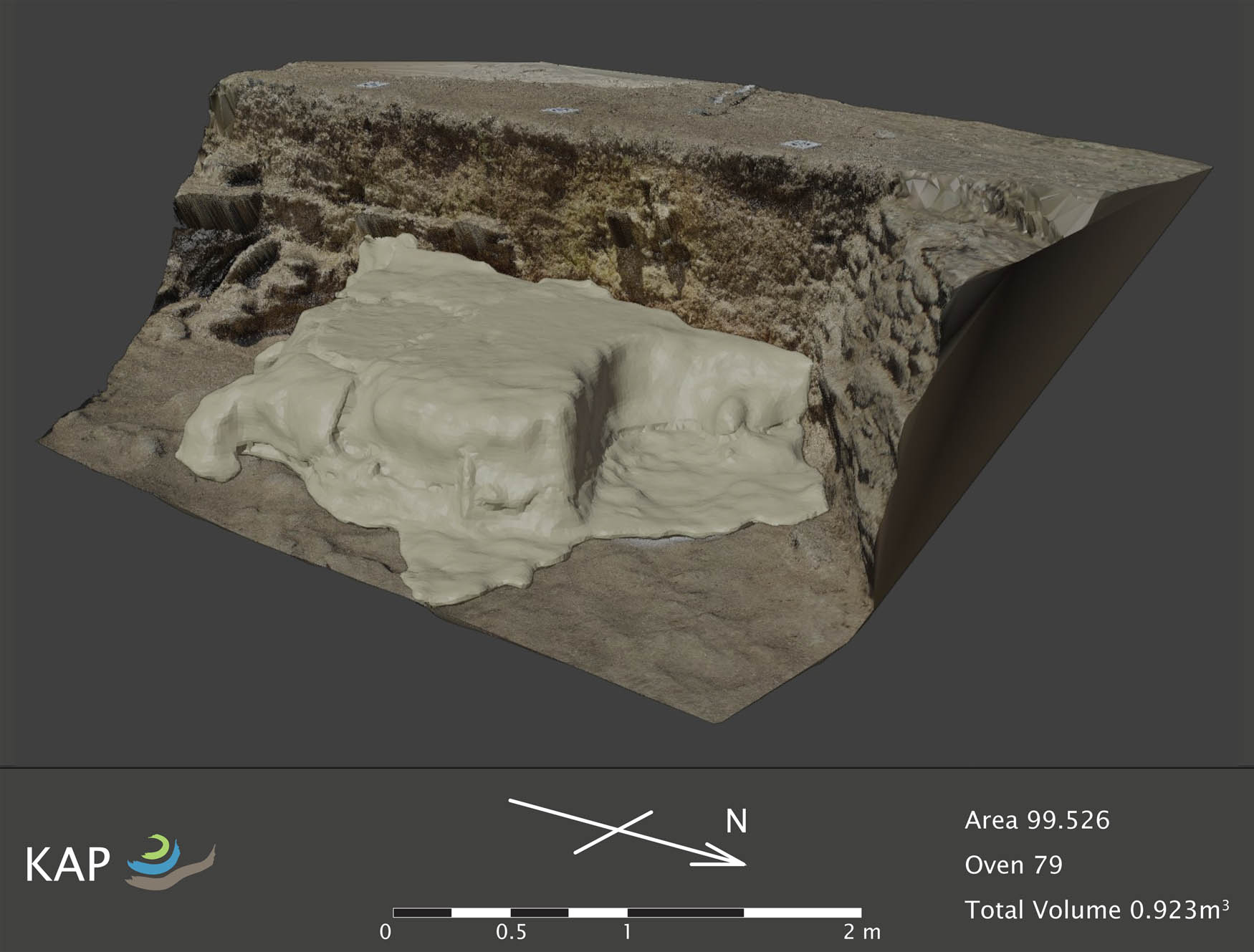 Figure 13
Visualisation of oven 99.526.79, with all component volumes grouped into a single volume. Oblique view to the southwest.