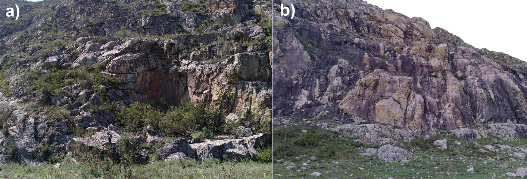 Figure 9
Urkosh Rock Face sites. (a) Urkosh Rock Face site 1; (b) Urkosh Rock Face site 2. Photographs by M. Díaz-Andreu.