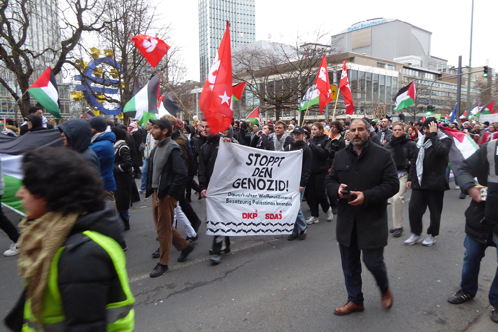 Demonstration in Frankfurt gegen Israel im Februar 2024