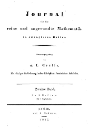 Titelseite der Crelle-Zeitschrift im Jahr 1827