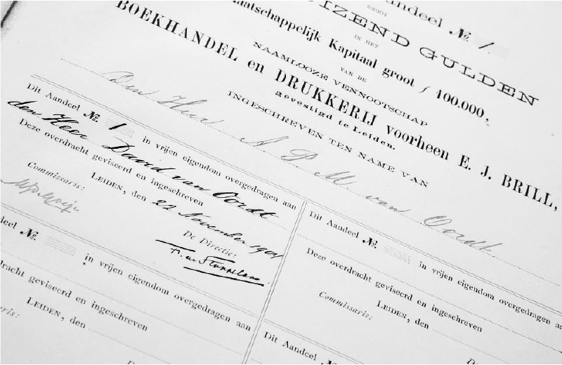 Snippet of the shareholders’ register of E.J. Brill