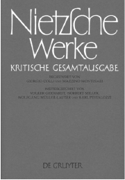 Ochre colored book cover of the “Nietzsche Werke”